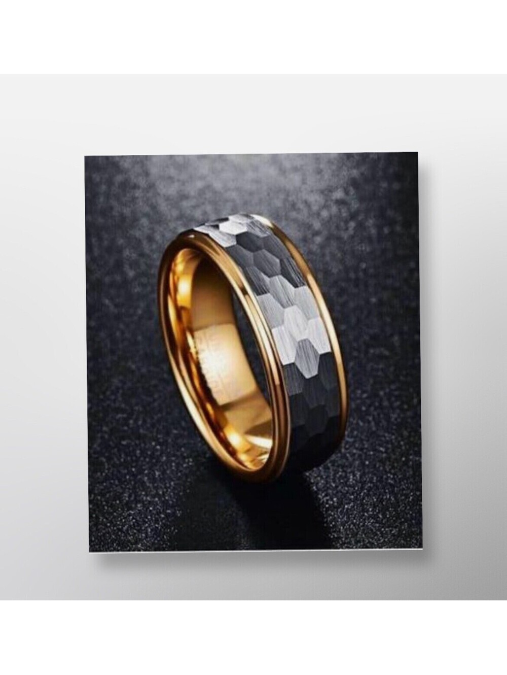 Mens Tungsten Wedding Engagement Black Ice Band Ring Size 9